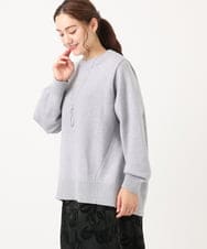 OLFAA16079 eur3(エウルキューブ) 【大きいサイズ】バックスリットニット グレー(92)（WEB限定カラー）