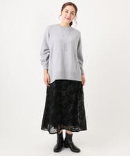 OLFAA16079 eur3(エウルキューブ) 【大きいサイズ】バックスリットニット グレー(92)（WEB限定カラー）