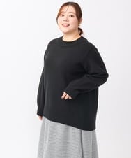 OLFAA16079 eur3(エウルキューブ) 【大きいサイズ】バックスリットニット ブラック(94)