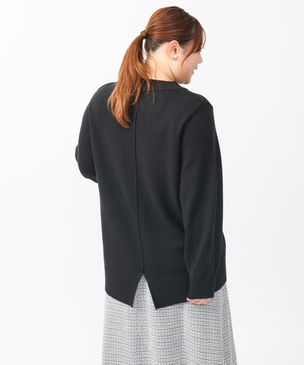 OLFAA16079 eur3(エウルキューブ) 【大きいサイズ】バックスリットニット ブラック(94)