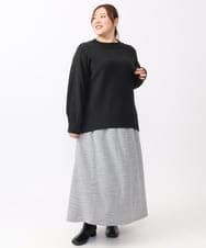 OLFAA16079 eur3(エウルキューブ) 【大きいサイズ】バックスリットニット ブラック(94)