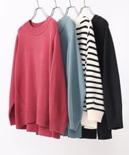 OLFAA16079 eur3(エウルキューブ) 【大きいサイズ】バックスリットニット ブラック(94)