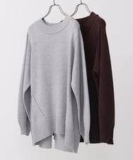 OLFAA16079 eur3(エウルキューブ) 【大きいサイズ】バックスリットニット ブラック(94)
