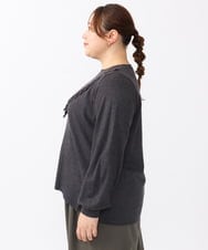 OLFAA17099 eur3(エウルキューブ) 【大きいサイズ】スカラップレースニット ダークグレー(93)