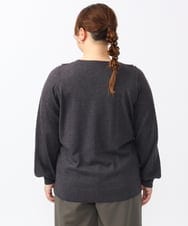 OLFAA17099 eur3(エウルキューブ) 【大きいサイズ】スカラップレースニット ダークグレー(93)