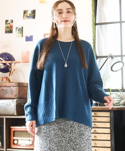 OLFAD01099 eur3 【大きいサイズ】リブボクシーニット