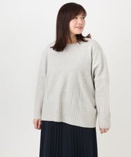 OLFAD01099 eur3(エウルキューブ) 【大きいサイズ】リブボクシーニット ベージュ(82)