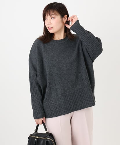 OLFAD01099 eur3 【大きいサイズ】リブボクシーニット