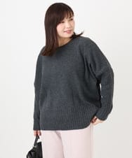 OLFAD01099 eur3(エウルキューブ) 【大きいサイズ】リブボクシーニット ダークグレー(93)