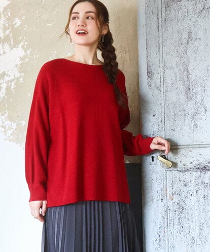 OLFAD04054 eur3 【大きいサイズ】サイドスリットカラーニット