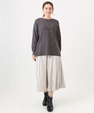 OLFAD04054 eur3(エウルキューブ) 【大きいサイズ】サイドスリットカラーニット ダークグレー(93)