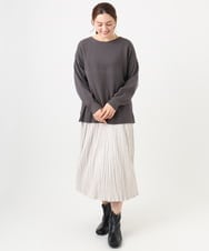 OLFAD04054 eur3(エウルキューブ) 【大きいサイズ】サイドスリットカラーニット ダークグレー(93)