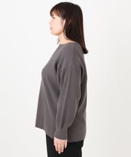 OLFAD04054 eur3(エウルキューブ) 【大きいサイズ】サイドスリットカラーニット ダークグレー(93)