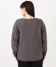 OLFAD04054 eur3(エウルキューブ) 【大きいサイズ】サイドスリットカラーニット ダークグレー(93)