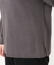 OLFAD04054 eur3(エウルキューブ) 【大きいサイズ】サイドスリットカラーニット ダークグレー(93)