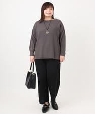 OLFAD04054 eur3(エウルキューブ) 【大きいサイズ】サイドスリットカラーニット ダークグレー(93)