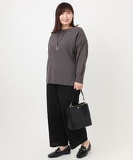 OLFAD04054 eur3(エウルキューブ) 【大きいサイズ】サイドスリットカラーニット ダークグレー(93)