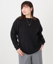 OLFAD04054 eur3(エウルキューブ) 【大きいサイズ】サイドスリットカラーニット ブラック(94)