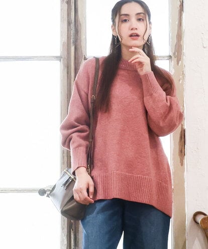 OLFAD09079 eur3 【大きいサイズ】ラグランスリーブゆるシルエットニット