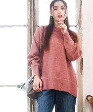 OLFAD09079 eur3(エウルキューブ) 【大きいサイズ】ラグランスリーブゆるシルエットニット ピンク(03)