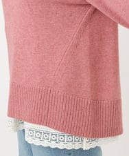 OLFAD09079 eur3(エウルキューブ) 【大きいサイズ】ラグランスリーブゆるシルエットニット ピンク(03)