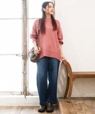 OLFAD09079 eur3(エウルキューブ) 【大きいサイズ】ラグランスリーブゆるシルエットニット ピンク(03)