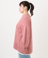 OLFAD09079 eur3(エウルキューブ) 【大きいサイズ】ラグランスリーブゆるシルエットニット ピンク(03)
