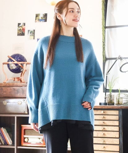 OLFAD09079 eur3 【大きいサイズ】ゆるシルエットニット