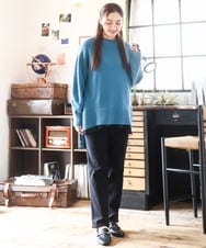 OLFAD09079 eur3(エウルキューブ) 【大きいサイズ】ラグランスリーブゆるシルエットニット グリーン(35)