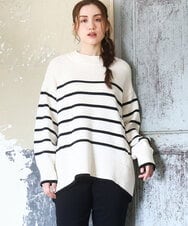 OLFAD09079 eur3(エウルキューブ) 【大きいサイズ】ラグランスリーブゆるシルエットニット アイボリー(80)