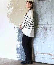 OLFAD09079 eur3(エウルキューブ) 【大きいサイズ】ラグランスリーブゆるシルエットニット アイボリー(80)