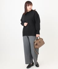 OLFAD09079 eur3(エウルキューブ) 【大きいサイズ】ラグランスリーブゆるシルエットニット ブラック(94)