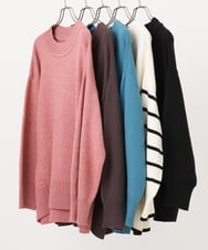 OLFAD09079 eur3(エウルキューブ) 【大きいサイズ】ラグランスリーブゆるシルエットニット ブラック(94)