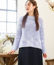 OLFAD10099 eur3(エウルキューブ) 【大きいサイズ】ミックスカラーラメニット ライトブルー(50)