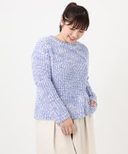OLFAD10099 eur3(エウルキューブ) 【大きいサイズ】ミックスカラーラメニット ライトブルー(50)