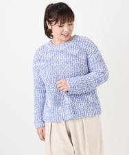 OLFAD10099 eur3(エウルキューブ) 【大きいサイズ】ミックスカラーラメニット ライトブルー(50)