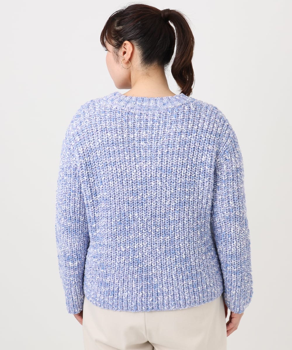 OLFAD10099 eur3(エウルキューブ) 【大きいサイズ】ミックスカラーラメニット ライトブルー(50)