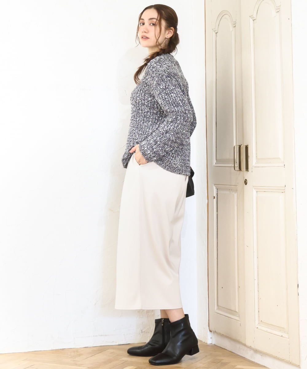 OLFAD10099 eur3(エウルキューブ) 【大きいサイズ】ミックスカラーラメニット ダークグレー(93)