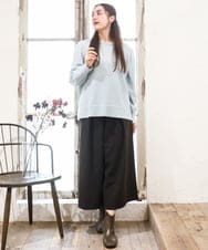 OLFAD11069 eur3(エウルキューブ) 【WEB先行販売】【大きいサイズ/a.v.v×eur3】ラメスパンコールニット ライトブルー(50)