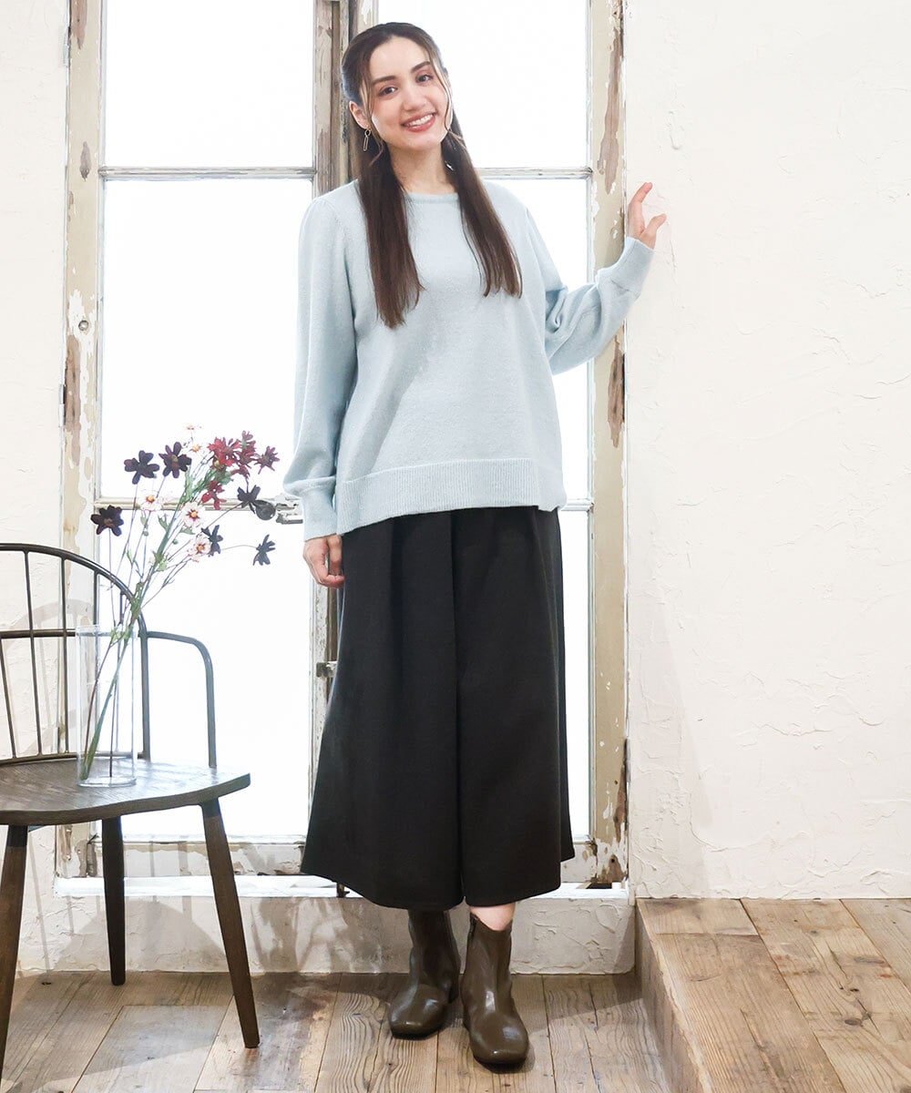 OLFAD11069 eur3(エウルキューブ) 【大きいサイズ/a.v.v×eur3】ラメスパンコールニット ライトブルー(50)