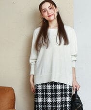 OLFAD11069 eur3(エウルキューブ) 【WEB先行販売】【大きいサイズ/a.v.v×eur3】ラメスパンコールニット アイボリー(80)