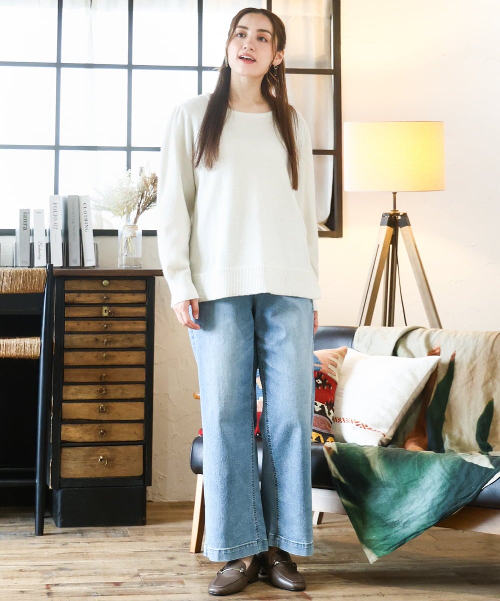 OLFAD11069 eur3(エウルキューブ) 【大きいサイズ/a.v.v×eur3】ラメスパンコールニット アイボリー(80)