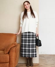 OLFAD11069 eur3(エウルキューブ) 【大きいサイズ/a.v.v×eur3】ラメスパンコールニット アイボリー(80)