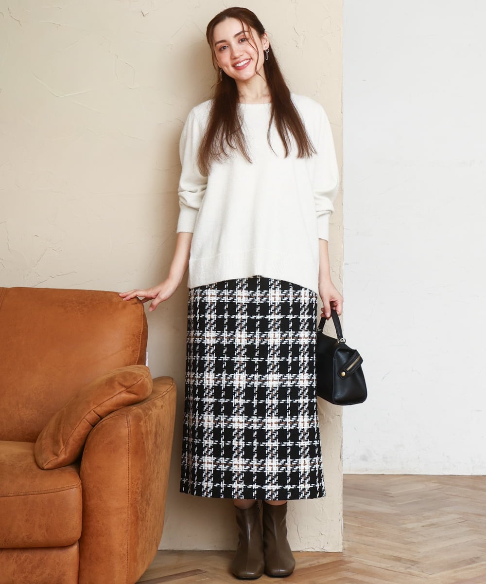 OLFAD11069 eur3(エウルキューブ) 【大きいサイズ/a.v.v×eur3】ラメスパンコールニット アイボリー(80)