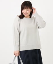 OLFAD11069 eur3(エウルキューブ) 【WEB先行販売】【大きいサイズ/a.v.v×eur3】ラメスパンコールニット グレー(92)