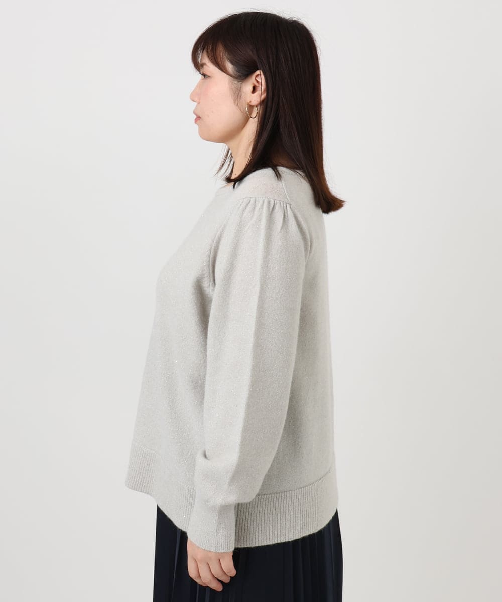 OLFAD11069 eur3(エウルキューブ) 【WEB先行販売】【大きいサイズ/a.v.v×eur3】ラメスパンコールニット グレー(92)