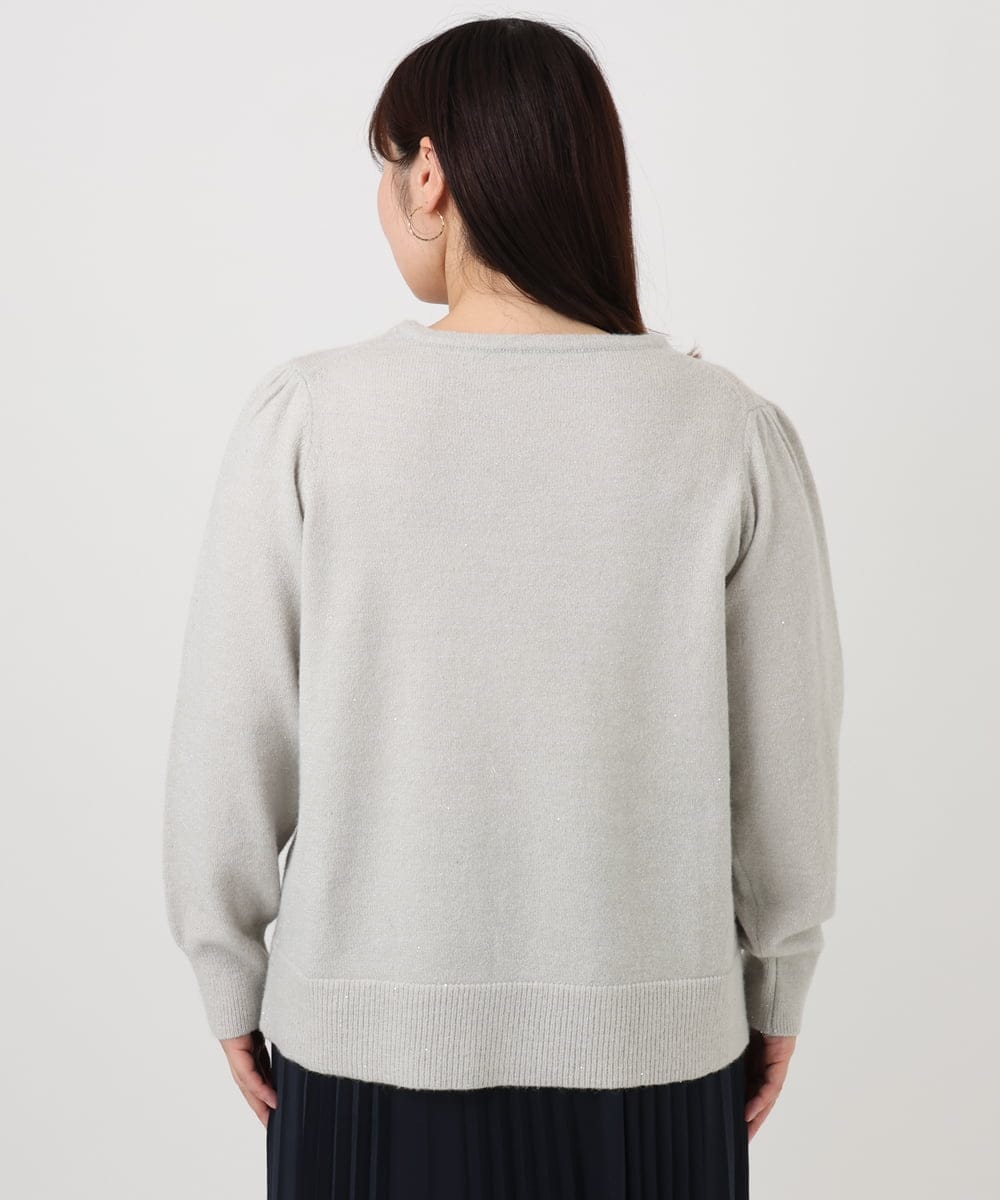 OLFAD11069 eur3(エウルキューブ) 【WEB先行販売】【大きいサイズ/a.v.v×eur3】ラメスパンコールニット グレー(92)