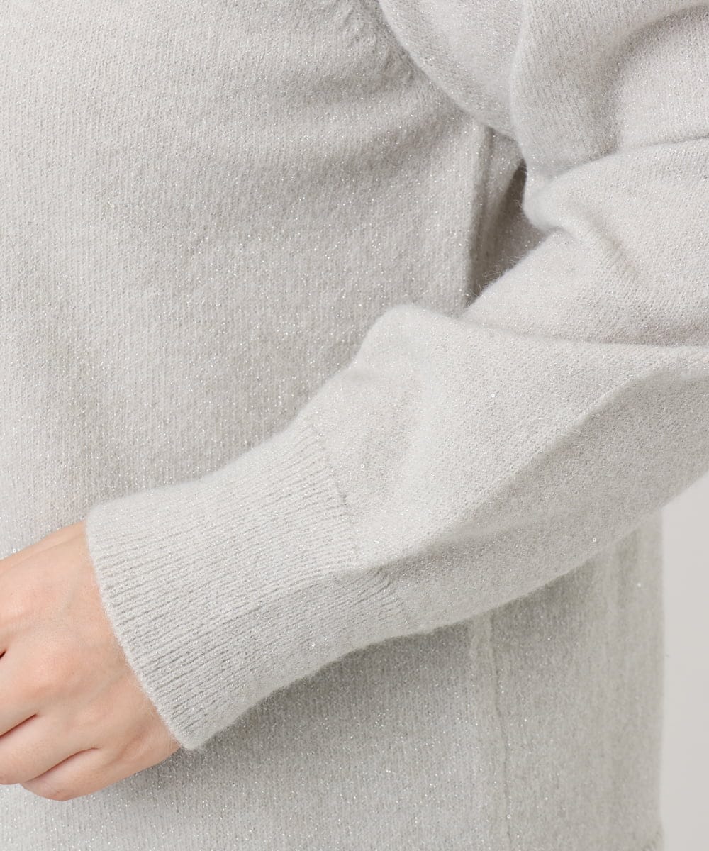 OLFAD11069 eur3(エウルキューブ) 【WEB先行販売】【大きいサイズ/a.v.v×eur3】ラメスパンコールニット グレー(92)