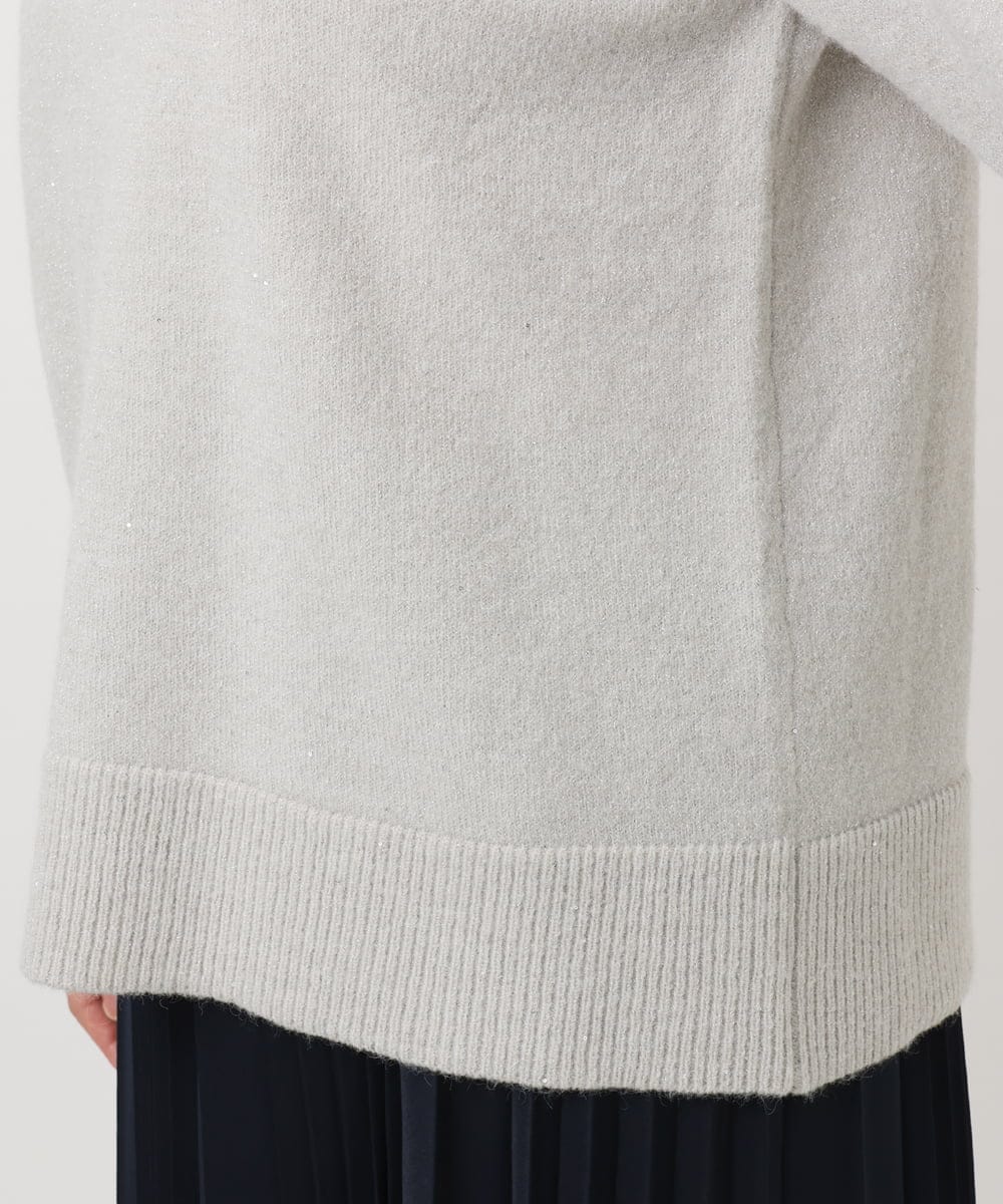 OLFAD11069 eur3(エウルキューブ) 【WEB先行販売】【大きいサイズ/a.v.v×eur3】ラメスパンコールニット グレー(92)