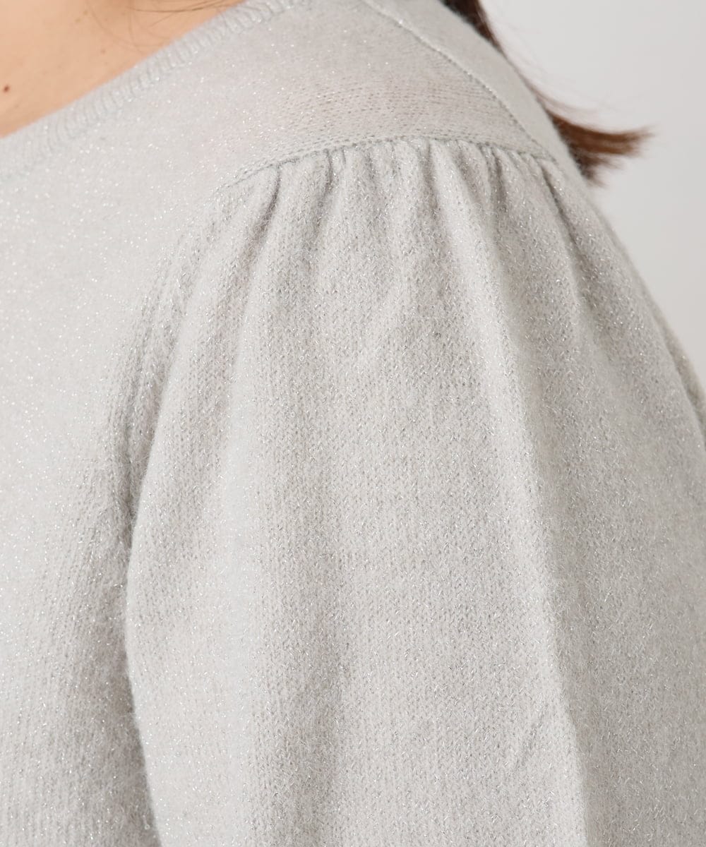 OLFAD11069 eur3(エウルキューブ) 【WEB先行販売】【大きいサイズ/a.v.v×eur3】ラメスパンコールニット グレー(92)